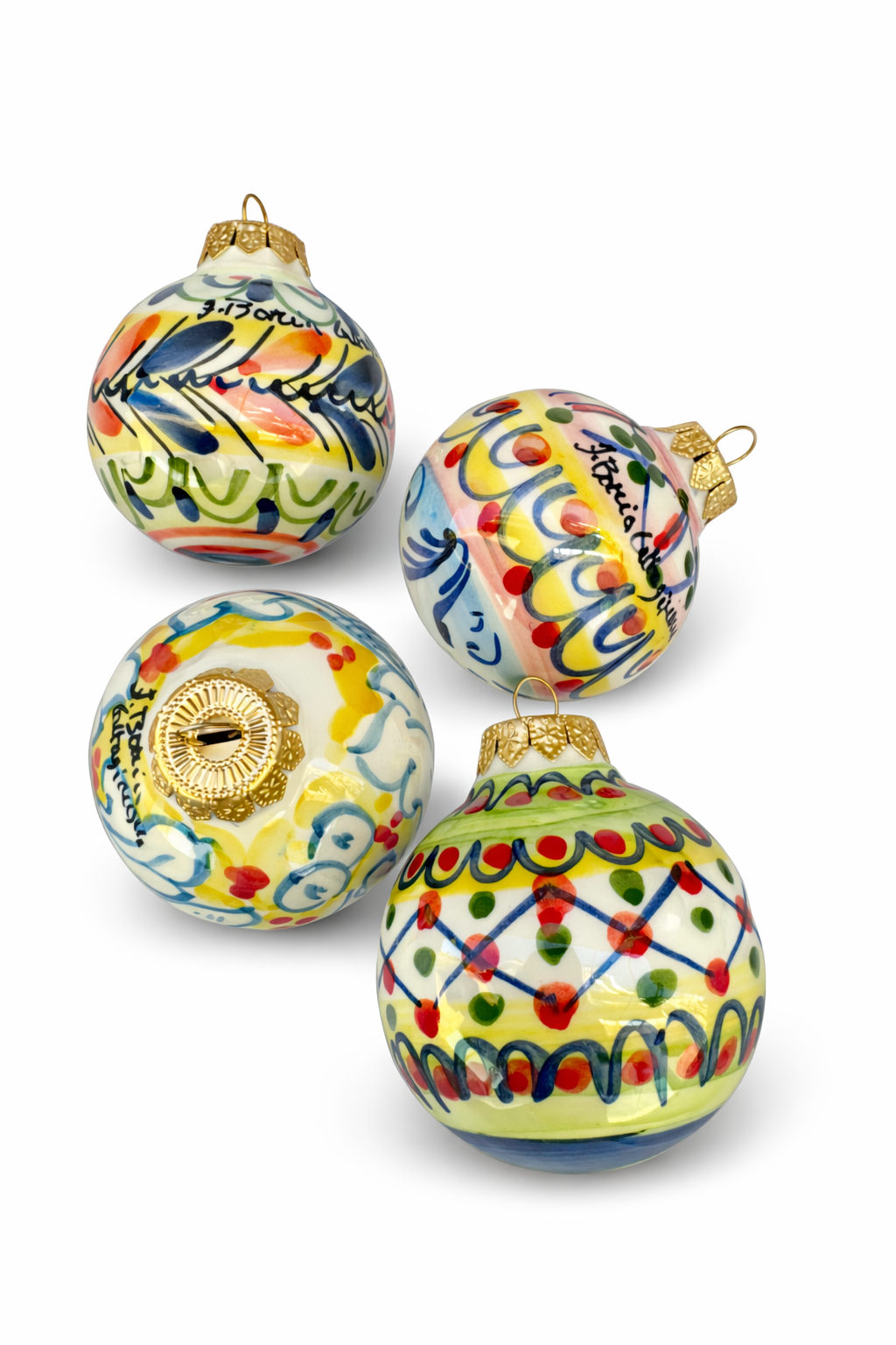 Material

Hand-painted glazed ceramic

Origin

Caltagirone, Sicily, Italy

Craftsmanship

Artisan made

Finish

Gloss glazed

Style

Mediterranean / Festive Artisan / Collectible Design

Primary Colors

Cobalt blue, olive green, coral red, yellow, ivory

Usage

Holiday ornament, decorative object, collectible décor

Room

Living room, holiday styling, festive table décor
